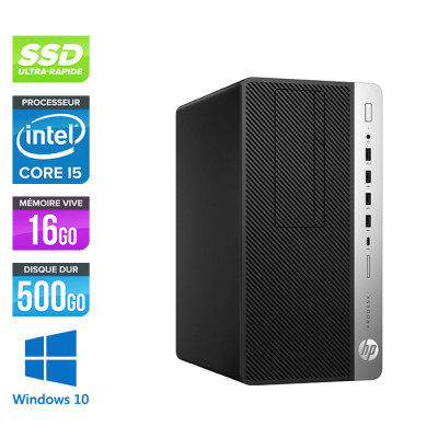 HP ProDesk 600 G3 Mini Tour - i5-7500 - 16Go DDR4 - 500Go SSD - Windows 10
