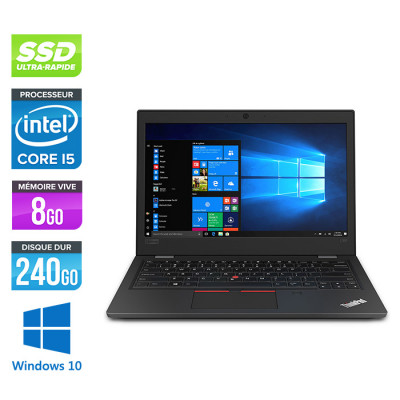 Pc portable reconditionné - Lenovo ThinkPad L390 - Intel Core i5-8265U - 8Go de RAM - 240 Go SSD - W10