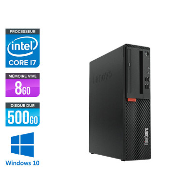 Pc de bureau reconditionne Lenovo ThinkCentre M710s SFF - Intel core i7-6700 - 8 Go RAM DDR4 - 500 Go HDD - Windows 10 Famille