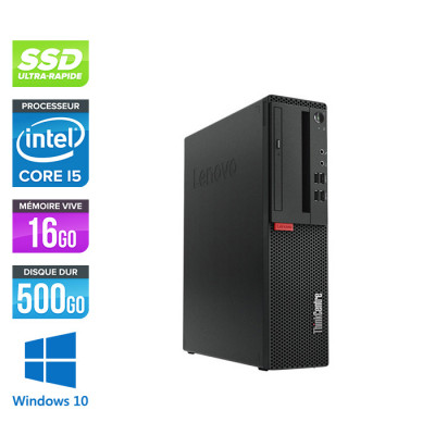 Pc de bureau reconditionne Lenovo ThinkCentre M710s SFF - Intel core i5-6400 - 16 Go RAM DDR4 - 500 Go SSD - Windows 10 Famille