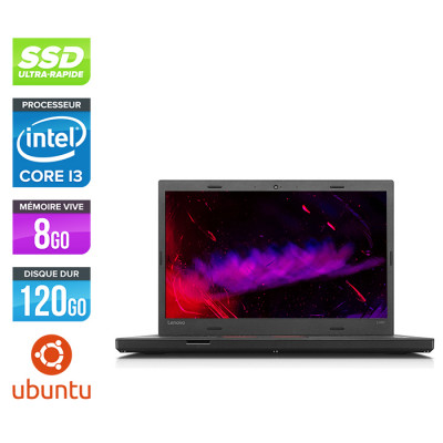Ordinateur portable reconditionné - Lenovo ThinkPad L470 - i3 - 8Go - 120Go SSD - Ubuntu / Linux