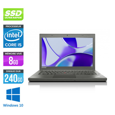 Pc portable reconditionné - Lenovo ThinkPad T440s - i5 4200U - 8Go - SSD 240Go - Windows 10