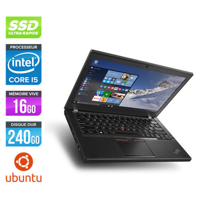 Lenovo ThinkPad X270 - i5 6200U - 16Go - 240 Go SSD - Windows 10 Famille