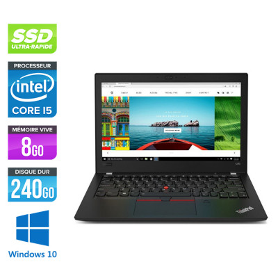 Ultrabook reconditionné - Lenovo ThinkPad X280 - i5 - 8Go - 240Go SSD - Windows 10