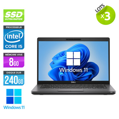 Lot 3 Pc portable reconditionnés - Dell Latitude 5400 - Core i5 - 8Go - 240Go SSD - Windows 11