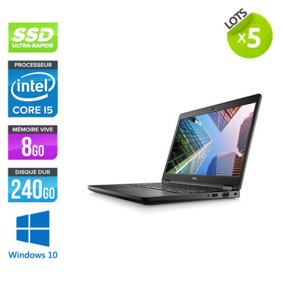 Lot de 5 PC portable reconditionnés - Dell Latitude 5490 - i5 - 8Go - 240 Go SSD W10 - État correct