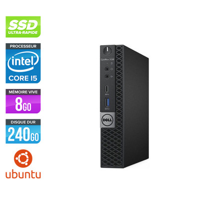 Unité centrale reconditionnée - Dell Optiplex 7050 Micro - i5 - 8Go - 240Go SSD - Linux