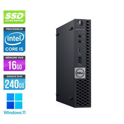 Unité centrale reconditionnée - Dell Optiplex 7070 Micro - i5 9500 - 16Go - 240Go SSD - Win 11
