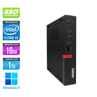 Mini PC de bureau reconditionné - Lenovo ThinkCentre M720Q Tiny - Intel core i3-9100T - 16 Go RAM DDR4 - 1 To SSD - Windows 11