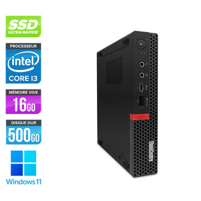 Mini PC de bureau reconditionné - Lenovo ThinkCentre M720Q Tiny - Intel core i3-9100T - 16 Go RAM DDR4 - 500Go SSD - Windows 11