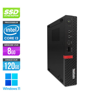 Pc de bureau reconditionné - Lenovo ThinkCentre M720Q Tiny - Intel core i3-8100T - 8 Go RAM DDR4 - 120Go SSD - Windows 11