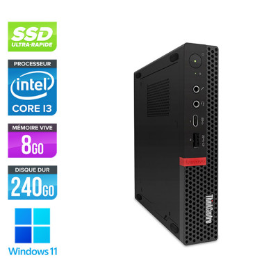 Pc de bureau reconditionné - Lenovo ThinkCentre M720Q Tiny - Intel core i3-8100T - 8 Go RAM DDR4 - 240Go SSD - Windows 11