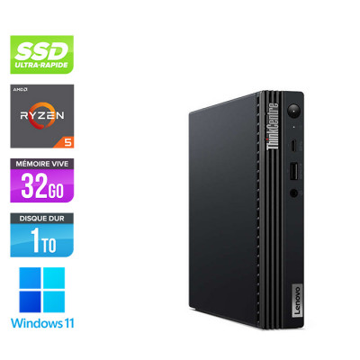 Mini PC bureau reconditionné Lenovo ThinkCentre M75Q Tiny - Ryzen 5 pro - 32Go DDR4 - 1 To SSD - Windows 11