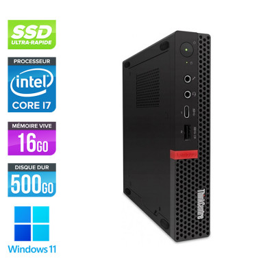 PC bureau reconditionné - Lenovo ThinkCentre M920Q Tiny - Intel core i7-8700T - 16Go RAM DDR4 - 500Go SSD - Windows 11