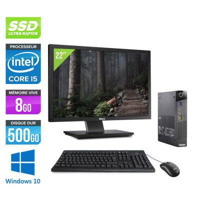 Pack PC Lenovo M73 USFF reconditionné - i5 - 8Go - 500Go SSD - Windows 10
