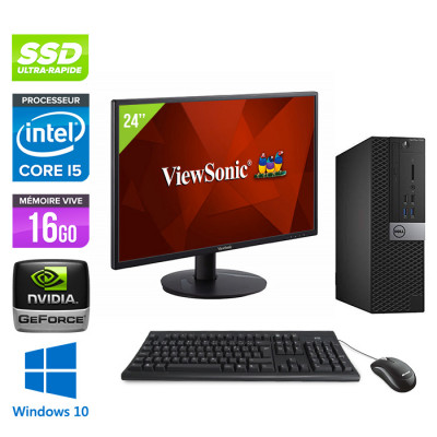 Pack Dell Optiplex 7040 SFF Gaming+ Écran 24 Viewsonic T22i - i5 - 16Go - SSD 500Go - Win 10