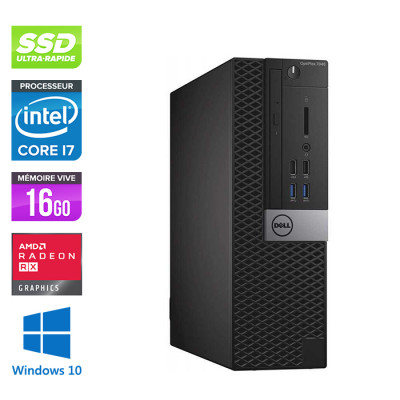 Pc bureau gamer reconditionné - Dell Optiplex 7040 SFF - i7 - 16Go - 500Go SSD - AMD Radeon RX 6400 - Win 10