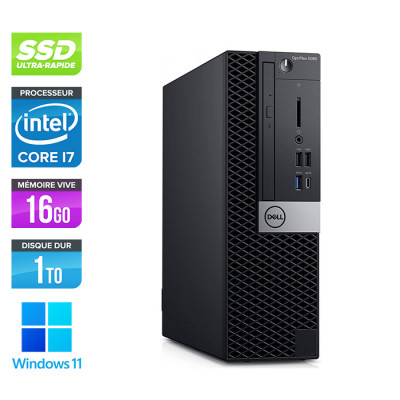 PC de bureau Dell Optiplex 5060 SFF reconditionné - Intel core i7-8700 - 16Go - 1 To SSD - Windows 11