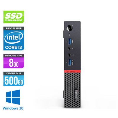 Pc de bureau reconditionne Lenovo ThinkCentre M700 Tiny - Intel core i3-6100T - 8Go RAM DDR4 - SSD 500 Go - Windows 10 Famille
