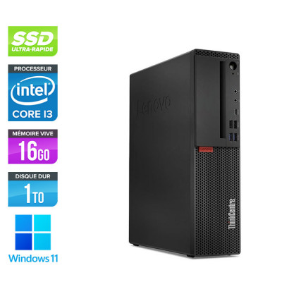 Pc de bureau reconditionné - Lenovo ThinkCentre M720s SFF - Intel core i3-8100 - 16 Go RAM DDR4 - 1 To SSD - Windows 11