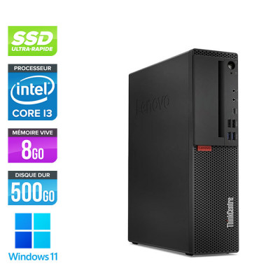 Pc de bureau reconditionné - Lenovo ThinkCentre M720s SFF - Intel core i3-8100 - 8 Go RAM DDR4 - 500 Go SSD - Windows 11