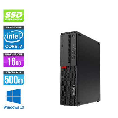 PC bureau reconditionné Lenovo ThinkCentre M910S SFF - i7 - 16Go - 500Go SSD - W10