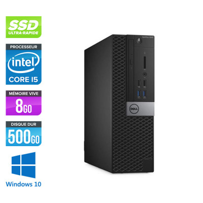 Pc de bureau reconditionné Dell Optiplex 3040 SFF - Core i5 - 8Go - SSD 500Go - W10