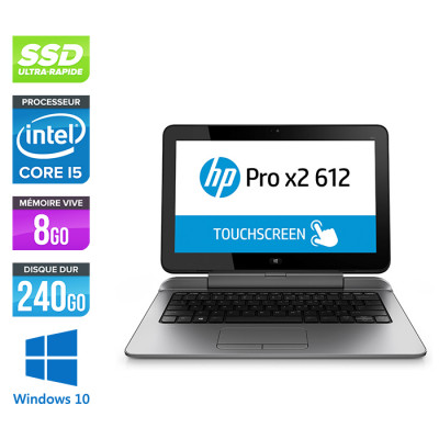 Tablette HP Pro X2 612 G1 reconditionné - Intel Core i5-4202Y - 8Go - 240Go SSD - Windows 10 