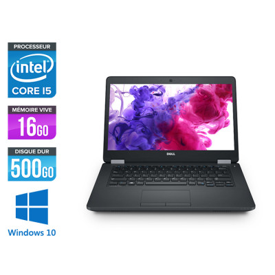 Pc portable - Dell Latitude 5480 reconditionné - i5 6200U - 16Go DDR4 - 500Go HDD - Windows 10