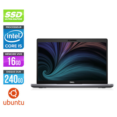 Pc portable - Dell Latitude 5410 reconditionné - i5 10310U - 16Go DDR4 - 240 Go SSD - 14" FHD - Ubuntu / Linux - État correct