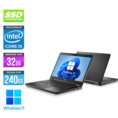 Pc portable - Dell Latitude 5491 reconditionné - i5-8400H - 32Go DDR4 - 240Go SSD - Windows 11