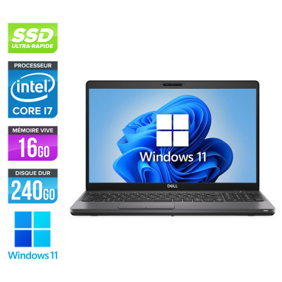 Pc portable reconditionné - Dell 5500 - Core i7 - 16Go - 240Go SSD - Windows 11