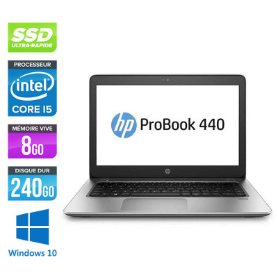 PC portable reconditionné - HP ProBook 440 G4 - i5-7200U - 8Go - 240 Go SSD - 14" FHD - Windows 10