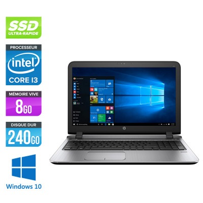 PC portable reconditionné HP Probook 450 G3 - i3 - 8Go - 240Go SSD - Windows 10