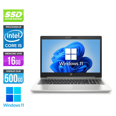 Pc portable reconditionné - HP Probook 450 G6 - i5 - 16Go RAM - 500Go SSD - Windows 11