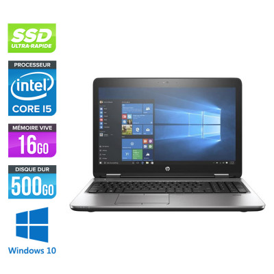 PC portable reconditionné - HP Probook 650 G3 - i5 - 16Go - 500 Go SSD - 15.6'' Full-HD - Win10 - État correct
