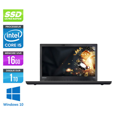 Pc portable reconditionné - Lenovo ThinkPad T470 - i5 6200U - 16Go - 1 To SSD - Windows 10 - État correct