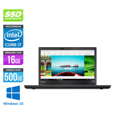 PC portable reconditionné - Lenovo ThinkPad T470P - i7-7820HQ - 16Go - 500Go SSD - Windows 10