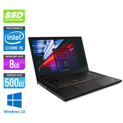 Pc portable reconditionné - Lenovo ThinkPad T480 - i5 - 8Go - 500Go SSD - 14" FHD - Windows 10 - État correct