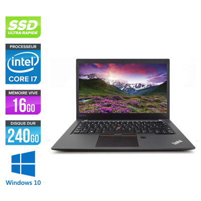 Pc portable reconditionné - Lenovo ThinkPad T470S - i7 6600U - 16Go - SSD 240Go nvme - Windows 10