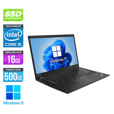 Pc portable reconditionné - Lenovo ThinkPad T490S - i5 8300U - 16Go - SSD 500Go - Windows 11