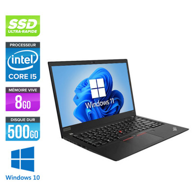 Pc portable reconditionné - Lenovo ThinkPad T490S - i5 8300U - 8Go - SSD 500Go - Windows 11