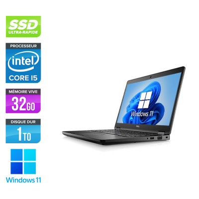 Pc portable - Dell Latitude 5490 reconditionné - i5 8250U - 32Go DDR4 - 1 To SSD - Windows 11