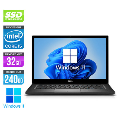 Pc portable reconditionné - Dell Latitude 7490 - Core i5 - 32 Go - 240Go SSD - Windows 11