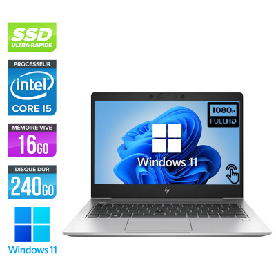PC portable reconditionné - HP EliteBook 830 G6 - i5-8350U - 16Go - 240Go SSD - FHD Tactile - Windows 11