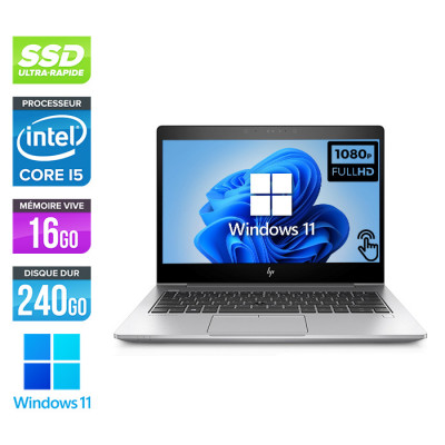 Ultrabook reconditionné - HP EliteBook 830 G5 - i5-8250U - 16Go - 240Go SSD - FHD Tactile - Windows 11
