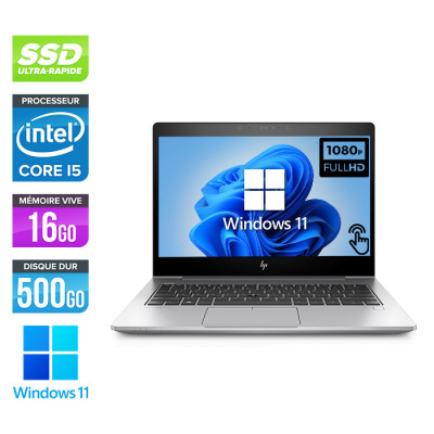 Ultrabook reconditionné - HP EliteBook 830 G5 - i5-8250U - 16Go - 500Go SSD - FHD Tactile - Windows 11