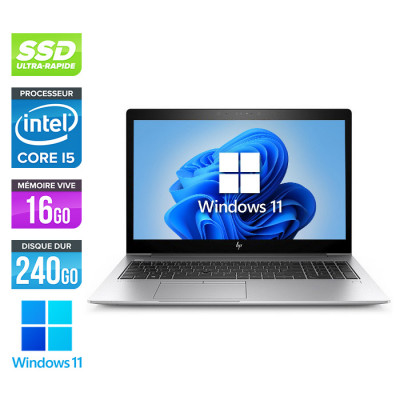 Ultrabook reconditionné - HP EliteBook 850 G5 - i5 - 16Go - 240Go SSD - Windows 11 - État correct
