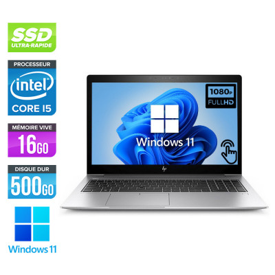 Ultrabook reconditionné HP EliteBook 850 G5 - i5 - 16Go - 500Go SSD - 15.6" FHD Tactile - Windows 11