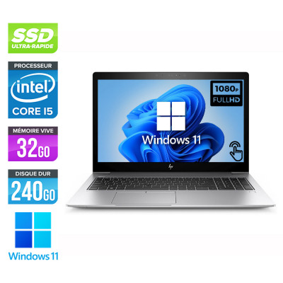 Ultrabook reconditionné - HP EliteBook 850 G6 - i5-8265U - 32Go - 240Go SSD - FHD Tactile - Windows 11